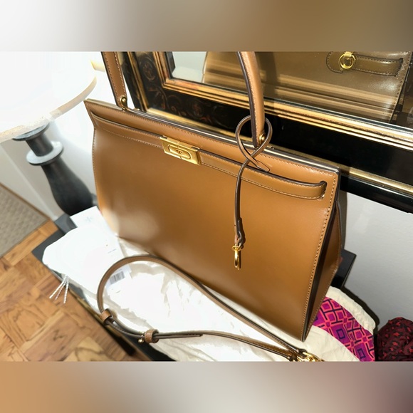 Rare Tory Burch Lee Radziwill Bag Large in Moose (Brown) - Picture 3 of 16